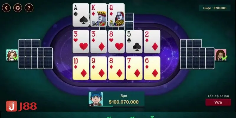 Game Mậu binh là trò chơi đổi thưởng đình đám tại sàn cược J88. 